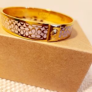 Authentic Coach Signature Bangle (Pink/Gold)